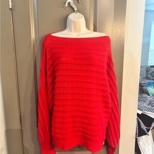Women's Off-Shoulder Red Sweater